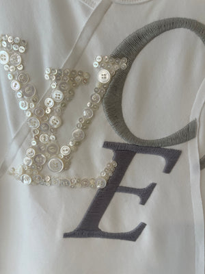 Louis Vuitton White Button Embellished Love Tank Top Size XS (UK 6)