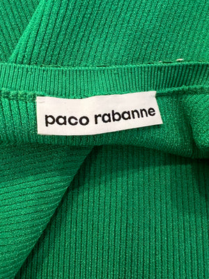 Paco Rabanne Green Mini Dress with Crystal Embellished Neckline and Straps Size M (UK 10) RRP £1,200