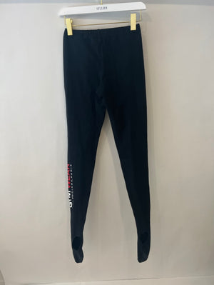 Balenciaga Black Gym Wear Footwear Leggings Size XS (UK 6) RRP 370