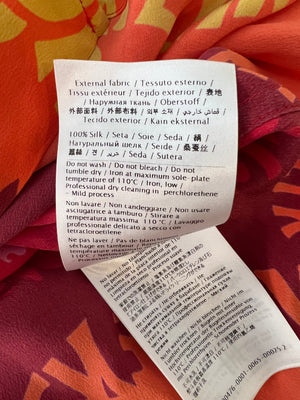 Valentino 2022 Escape Multi-Colour Silk Shirt Dress with Logo Print and Waist Tie Detail Size IT 40 (UK 8)