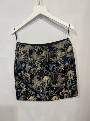 Louis Vuitton Black Mini Skirt with Multi-Colour Metallic Jellyfish Print and Silver LV Logo Zipper DetailsSize FR 36 (UK 8)