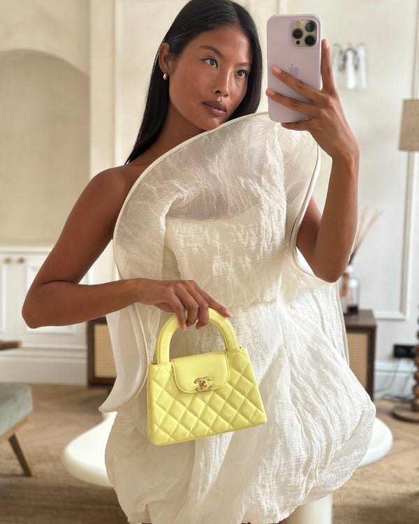 *HOT* Chanel Small Kelly Shopping Bag in Yellow Aged Calfskin with Brushed Antique Gold Hardware