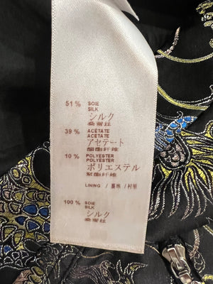 Louis Vuitton Black Mini Skirt with Multi-Colour Metallic Jellyfish Print and Silver LV Logo Zipper DetailsSize FR 36 (UK 8)