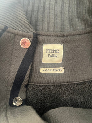 Hermès Grey Jacket and Shorts Set with Navy Lantern and Tassel Print with Silver Logo Buttons Size FR 34/40 (UK 6/12)