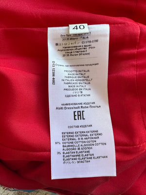 Etro Red and Multicolour Midi Cotton Dress with Open Back Size  IT 40 (UK 8)