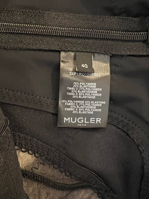 Mugler Black Corset Mini Dress with Hooks and Cut-out Tulle Details Size FR 40 (UK 12) RRP £1,680