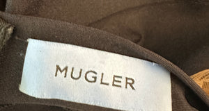 Mugler Black & Nude Mesh Mid-Neck Long Sleeve Bodysuit Size FR 36 (UK 8)