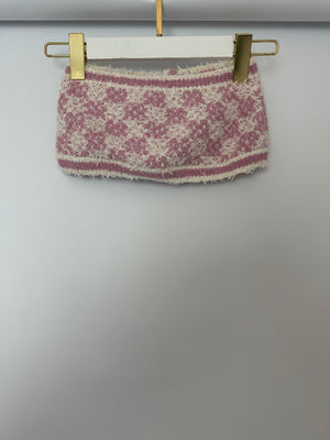 Chanel Pink & White Patterned Mini Bandeau Top Size FR 34 (UK 6)