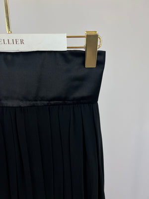 Chanel Vintage Black Pleated Mesh Skirt and Velvet Jacket Set Size FR 38 (UK 10)