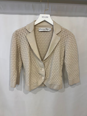 Christian Dior Beige Scaled Dress and Jacket Set Size FR 36 (UK 8)