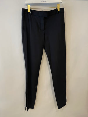 Louis Vuitton Black Split Hem Skinny Trousers with Silver Charm Detail Size FR 40 (UK 12)