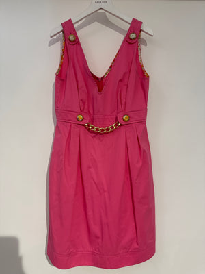 D&G Pink Mini Dress with Chain and Pocket Detail IT 42 (UK 10)
