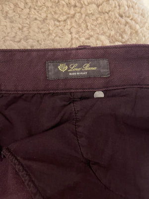 Loro Piana Burgundy Straight Leg Trousers with Orange Seam Detail Size IT 46 (UK 14) RRP £1,250