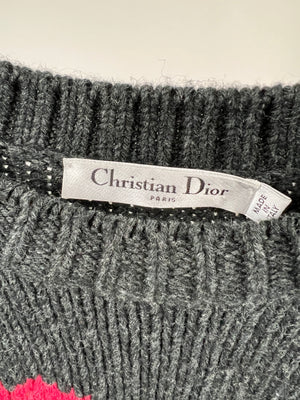 Christian Dior Charcoal Grey Wool 'Youthquake' Oversized Jumper FR 34 (UK 6)
