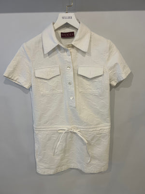 Gucci White Denim GG Jacquard Mini Dress Size IT 36 (UK 4) RRP £1,850