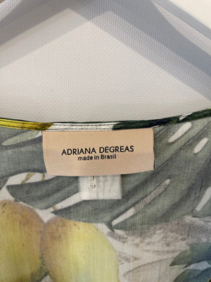 Adriana Degreas Green Printed Short-Sleeve Mini Beach Dress One Size