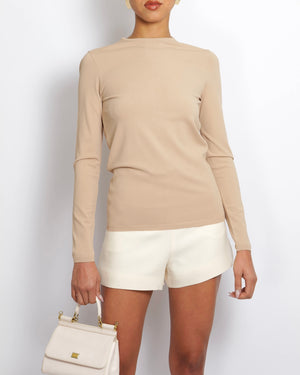Valentino Blush Pink Long Sleeve Top with Back Stud Detail Size IT 42 (UK 10)