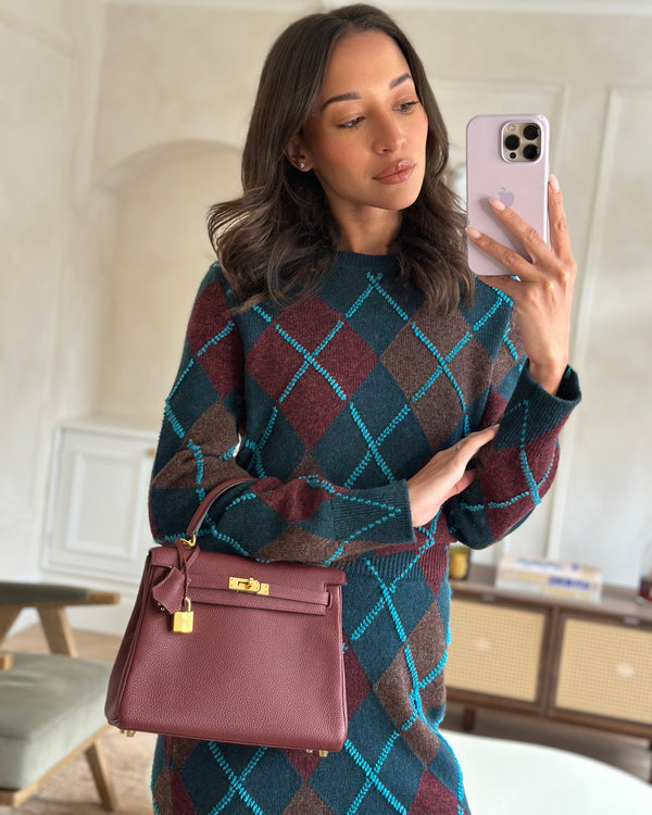 Hermès Kelly 25cm Retourne Bag in Rouge H Togo Leather with Gold Hardware