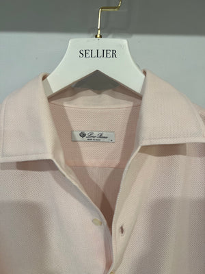 Loro Piana Pink Button Down Shirt with Front Pocket Detail Size M (UK 10)