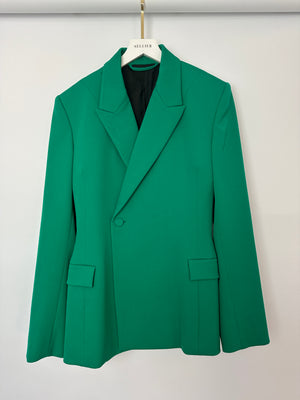 Balenciaga Emerald Green Suit Jacket and Straight Leg Trousers Set Size FR 36 (UK 8)