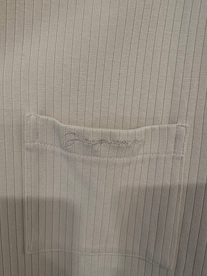 Jacquemus Beige Ribbed Shirt with Embroidered Logo and Pocket Detail Size M (UK 10)