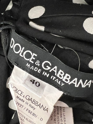 Dolce & Gabbana Black and White Polka Dot Maxi Dress Size IT 40 (UK 8)