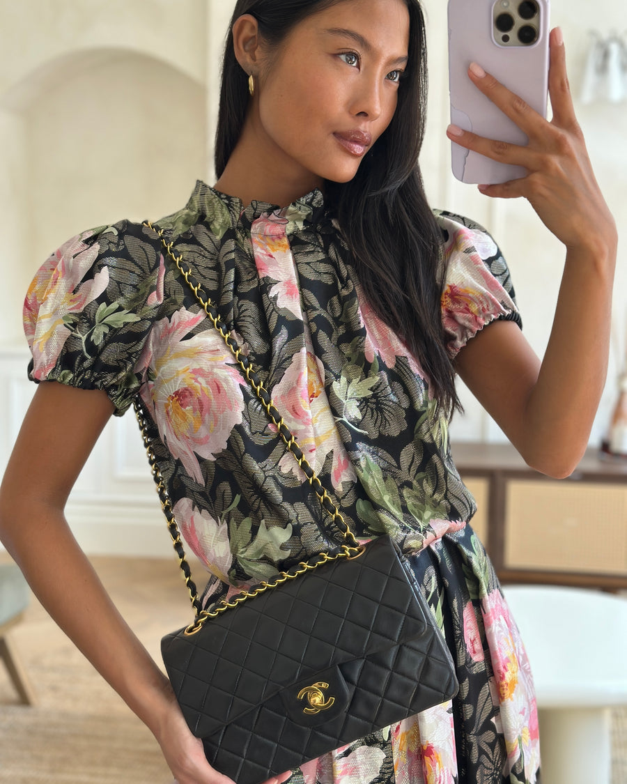 *STUNNING VINTAGE* Chanel Vintage Small Classic Double Flap Bag in Lambskin Leather with 24k Gold Hardware