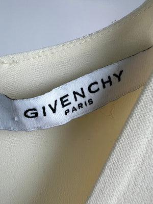 Givenchy Cream Long Sleeve Midi Dress with Frill Sleeve Detail Size FR 40 (UK 12)