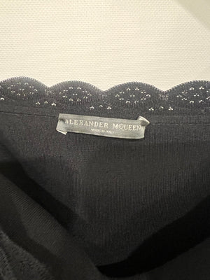 Alexander McQueen Black Layered Off-Shoulder Midi Dress Size IT 40 (UK 8)