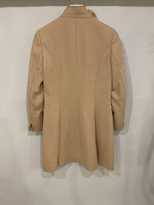 Red Valentino Beige Wool Coat with Bow Collar Detail Size IT 42 (UK 10)