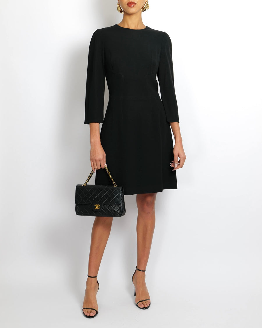 Dolce & Gabbana Black Long-Sleeved Mini Dress Size IT 44 (UK 12) Sellier Dolce & Gabbana Black Long-Sleeved Mini Dress Size IT 44 (UK 12) Sellier