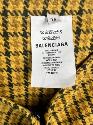 Balenciaga Mustard Yellow Tartan Kilt with Frayed Edge Detailing Size FR 38 (Size UK 10)