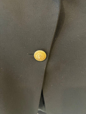 Balmain Black Wool Blazer Jacket with Gold Buttons Size FR 40 (UK 12)