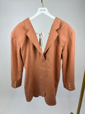 Jacquemus Orange L'Amour Tailored Blazer with Tie Back Detail FR 36 (UK 8)