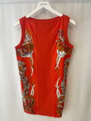 Hermès Coral Printed Sleeveless Mini Dress Size FR 34 (UK 6)