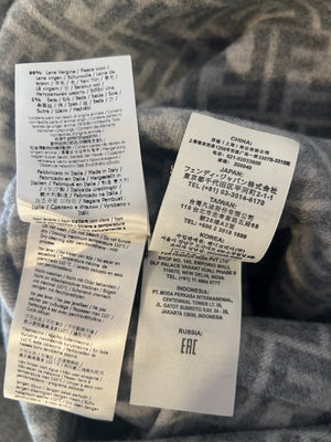 Fendi Grey Wool Belted Coat with FF Logo Lining Gold Logo Buttons Size IT 42 (UK 10) RRP £3,600