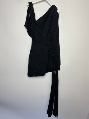Cult Gaia Black Plissé Strapless Midi Dress Size US 4 (UK 8)