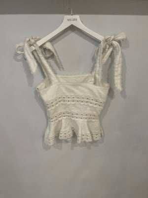 Zimmermann White Top with Lace Detail Size 1 (UK 8/10)