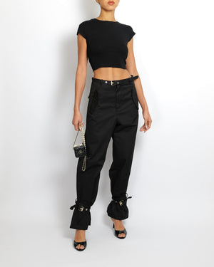 Dion Lee Black Cargo Trousers with Buckle Details Size S (UK 8) RRP £490