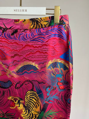 Gucci Pink, Purple Tiger Printed Pencil Skirt Size 42 (UK 10)