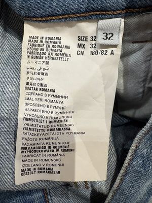 Prada Men's Blue Stone Wash Slim Jeans Size 32