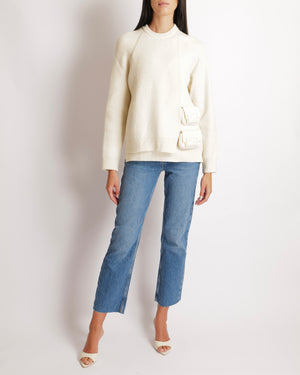 Fendi Cream Cashmere Layered FF Utility Pocket Jumper Size IT 42 (UK 10) RRP £2,700