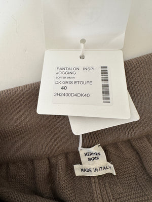 Hermes "H" Wool Jogging Pants In Gris/Etoupe Size FR 40 (UK 12)