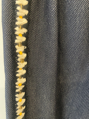 Chanel Resort 2025 Navy Bermuda Shorts with Beaded String Detail and Crocheted Side Strips Size FR 36 (UK 8)