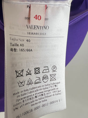 Valentino Purple Wool Mini Tailored Skirt Size IT 40 (UK 8)