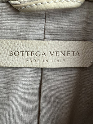 Bottega Veneta Beige Leather Jacket with Mesh Pocket Detail Size IT 42 (UK 10)