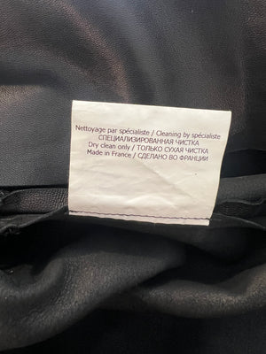 Jitrois Black Leather and Mesh Mini Dress with Crystal Embellished Suede Appliques Size FR 36 (UK 8)