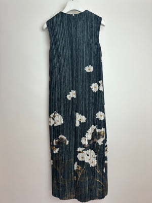 Erdem S25 Black and White Floral Pleated Midi Dress Size UK 4 (FR 32) RRP £1215