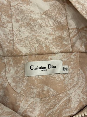 Christian Dior Beige and White Toile de Jouy Logo Windbreaker Size L (UK 12)
