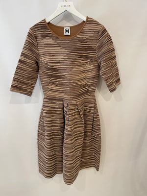 Missoni Brown Striped Textured Mini Dress Size IT 42 (UK 10)